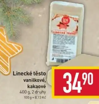 Billa Linecké těsto vanilkové, kakaové nabídka