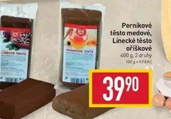 Billa Perníkové těsto medové, Linecké těsto oříškové nabídka