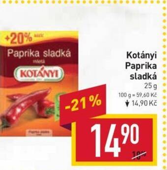 Billa Kotányi Paprika sladká nabídka