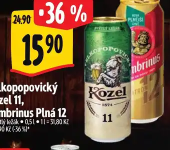 Albert Velkopopovický Kozel 11, Gambrinus Plná 12 nabídka