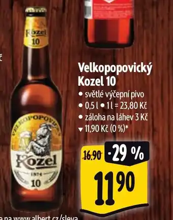 Albert Velkopopovický Kozel 10 nabídka