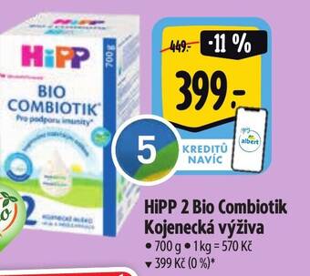 Albert HiPP 2 Bio Combiotik Kojenecká výživa nabídka
