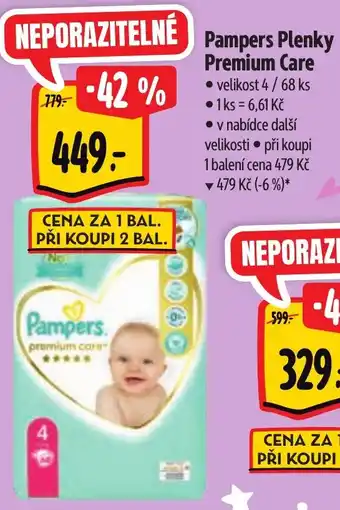 Albert Pampers Plenky Premium Care nabídka