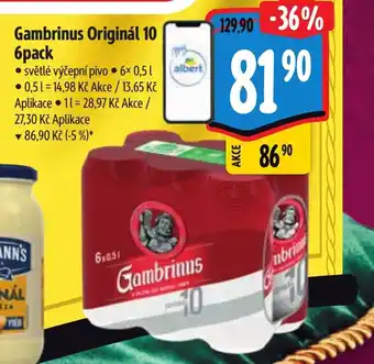 Albert Gambrinus Originál 10 6pack nabídka