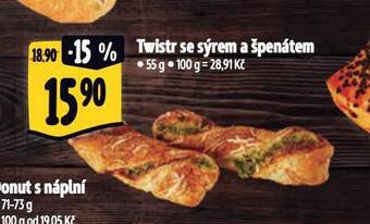 Albert Twistr se sýrem a špenátem nabídka