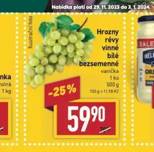Billa Hrozny révy vinné bílé bezsemenné nabídka