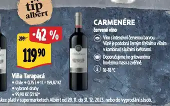 Albert Vina tarapacá carmenére nabídka