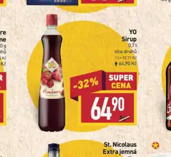 Billa Yo sirup nabídka