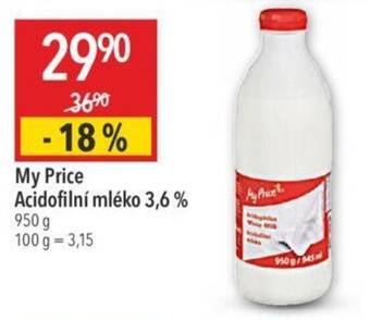 Globus My Price Acidofilní mléko 3,6% nabídka