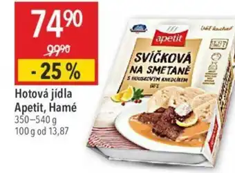 Globus Hotová jídla Apetit, Hamé nabídka