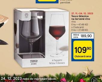 Tesco Sklenice na červené víno nabídka