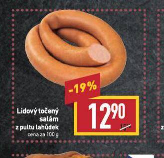Billa Lidový točený salám nabídka