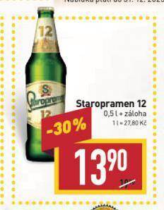 Billa Pivo staropramen 12 nabídka