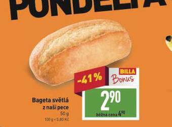 Billa Bageta světlá nabídka