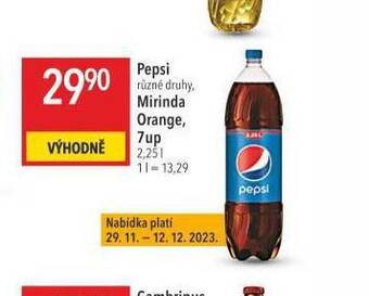 Globus Pepsi, mirinda, orange, 7up nabídka