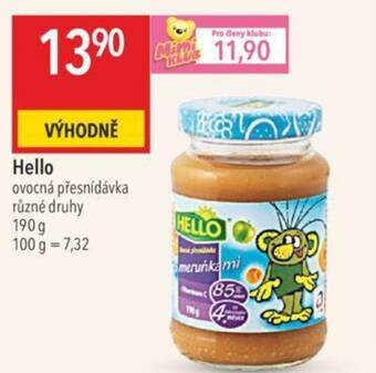 Globus Hello ovocná přesnídávka různé druhy nabídka