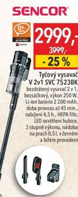 Globus Tyčový vysavač V 2v1 SVC 7523BK nabídka