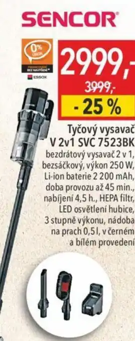 Globus Tyčový vysavač V 2v1 SVC 7523BK nabídka