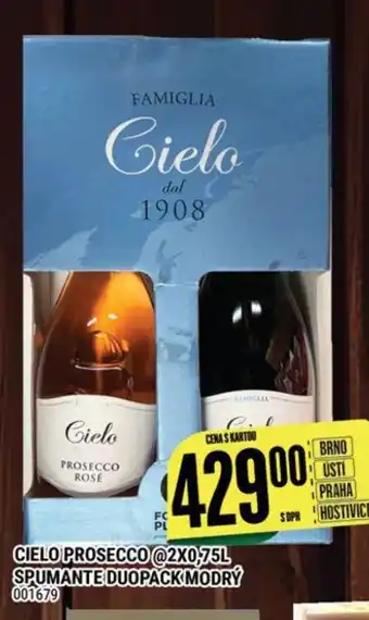Tamda Foods CIELO PROSECCO @2x0,75L SPUMANTE DUOPACK MODRÝ nabídka