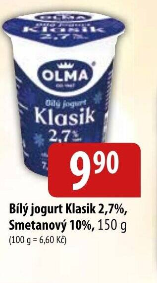 Bala Bílý jogurt Klasik 2,7%, Smetanový 10%, 150 g nabídka