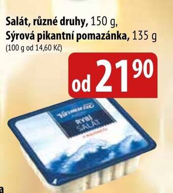 Bala Salát, různé druhy, 150 g, Sýrová pikantní pomazánka nabídka