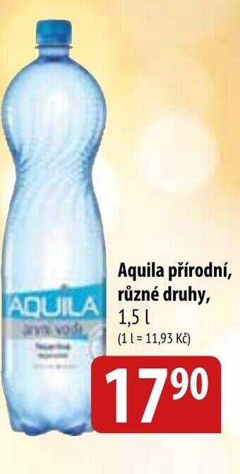 Bala Aquila přírodní, různé druhy, 1,5 l nabídka