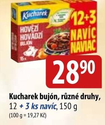 Bala Kucharek bujón, různé druhy nabídka