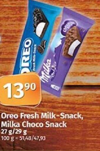 COOP TIP Oreo Fresh Milk-Snack, Milka Choco Snack nabídka
