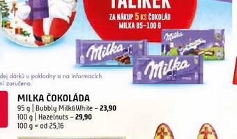 Terno Milka čokoláda hazelnuts nabídka