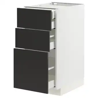 IKEA Metod / maximera spod. sk. 3čela/2níz/1stř./1vys.zás, bílá/nickebo matně antracitové, 40x60 cm nabídka