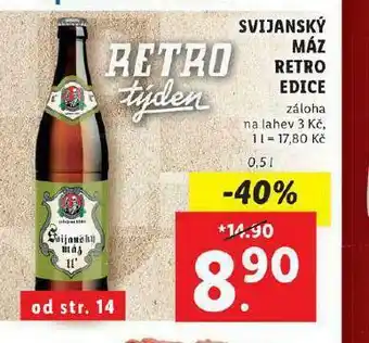 Lidl Pivo svijanský máz retro nabídka