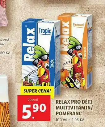 Lidl Relax pro děti multivitamín / pomeranč nabídka