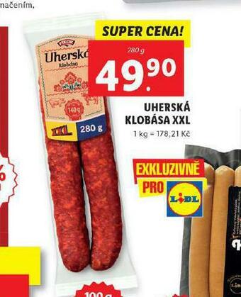 Lidl Uherská klobása xxl nabídka