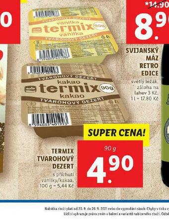 Lidl Termix tvarohový dezert nabídka