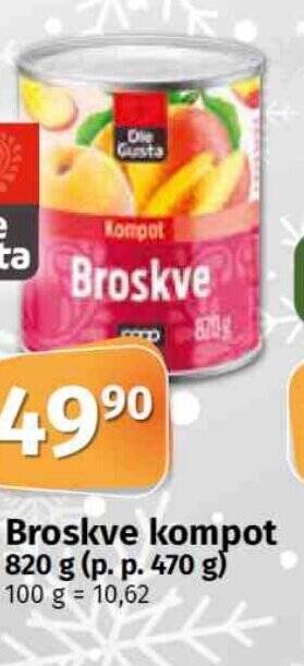 Konzum Broskve kompot 820 g nabídka