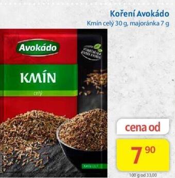 Kubík potraviny Koření Avokádo nabídka