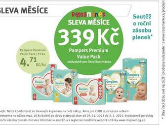 Rossmann Pampers dětské plenky nabídka