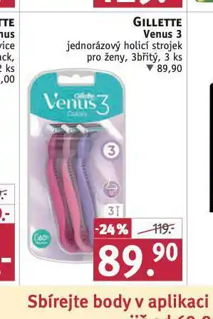 Rossmann Gillette venus 3 jednorázový holicí strojek nabídka