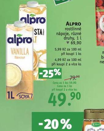 Rossmann Alpro rostlinné nápoje nabídka