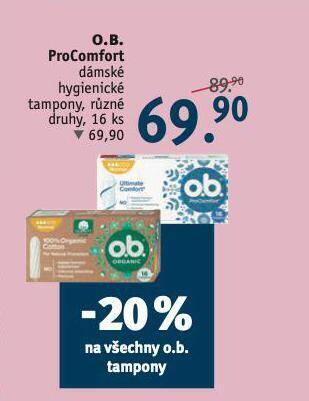 Rossmann O.b. procomfort dámské hygienické tampony nabídka
