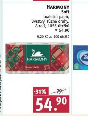 Rossmann Harmony soft toaletní papír nabídka