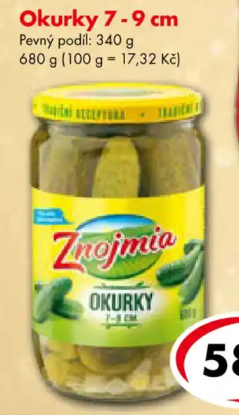 CBA Okurky 7-9 cm nabídka