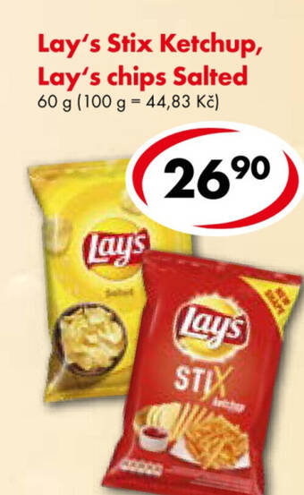 CBA Lay's Stix Ketchup, Lay's chips Salted 60 g nabídka