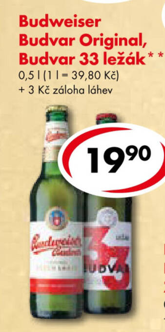 CBA Budweiser Budvar Original, Budvar 33 ležák nabídka