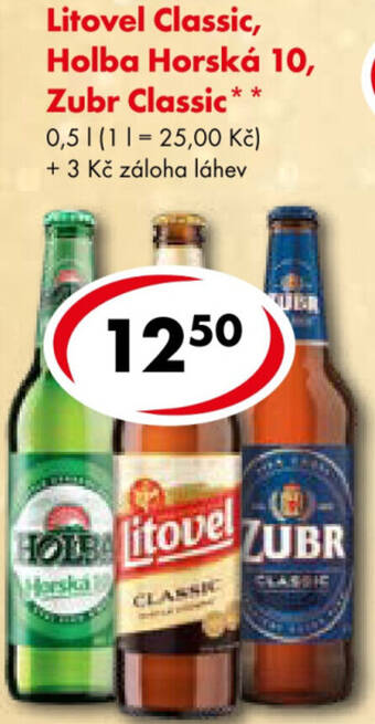 CBA Litovel Classic, Holba Horská 10, Zubr Classic nabídka