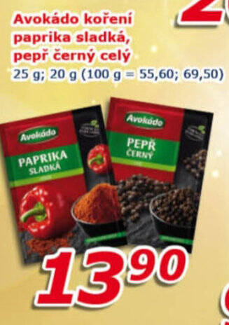 ESO MARKET Avokádo koření paprika sladká, pepř černý celý nabídka