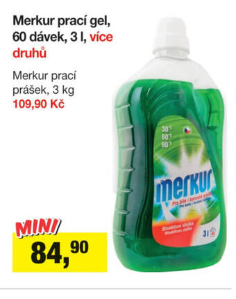 Šlak Merkur prací gel, 60 dávek, 3 l. nabídka