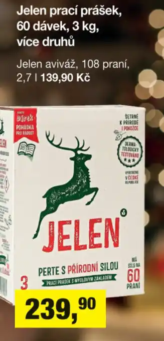 Šlak Jelen prací prášek, 60 dávek, 3 kg, více druhů nabídka