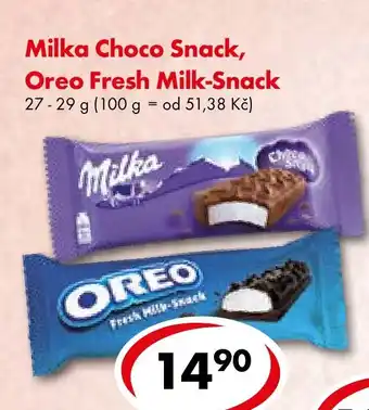CBA Milka Choco Snack, Oreo Fresh Milk-Snack nabídka