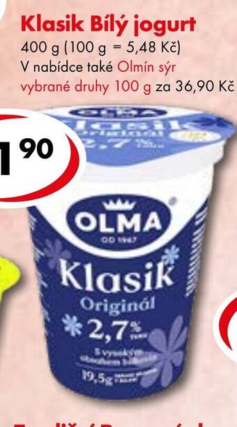 CBA Klasik Bílý jogurt 400 g nabídka